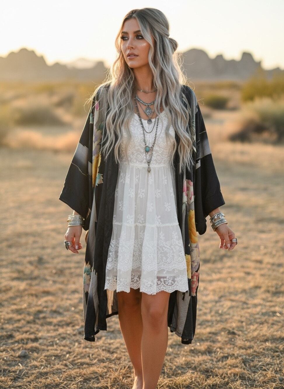 Old Shanghai 100% Silk Floral Kimono